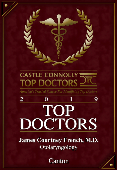 A plaque that says castle connolly top doctors 2 0 1 9.