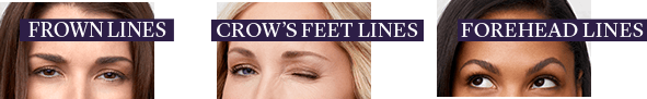 A woman 's eyes and brows with the words " new 's feet look " written in front of them.