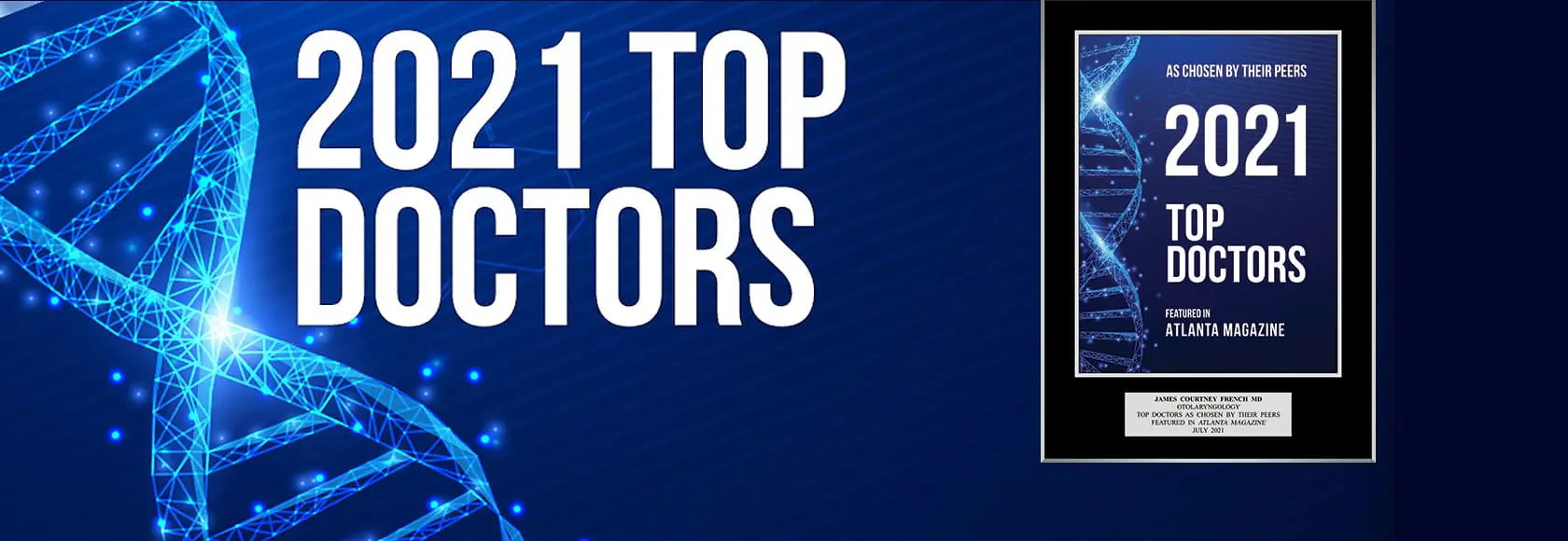 A blue banner with the words " top 1 0 doctors " on it.