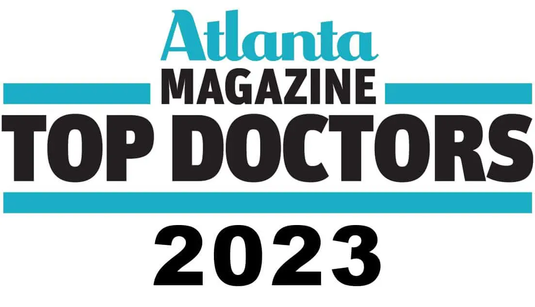 A logo for atlanta magazine top doctors 2 0 2 3